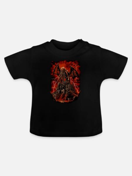 Aufstieg des Cthulhu - Baby Bio-T-Shirt mit Rundhals - Schwarz