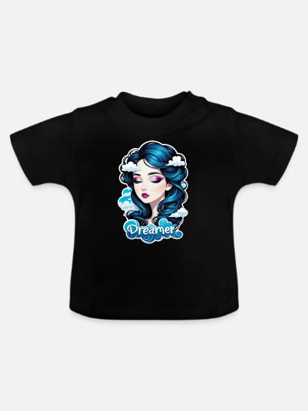 Träumer - Träumer - Träumer - Traum - Träumerei - Baby Bio-T-Shirt mit Rundhals - Schwarz
