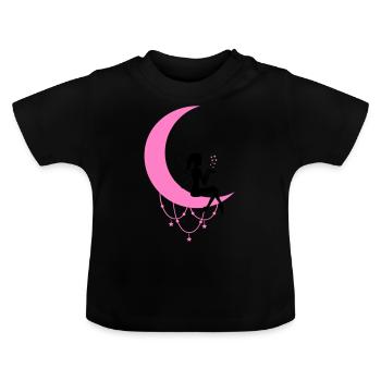 fee elfe halbmond fantasie - Baby Bio-T-Shirt mit Rundhals - Schwarz - Vorne