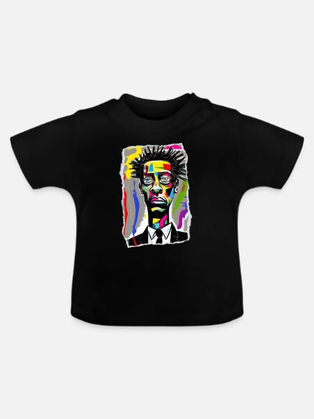Lebendiges Stadtporträt - Baby Bio-T-Shirt mit Rundhals - Schwarz