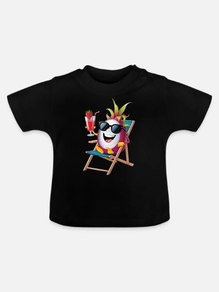 Dragon Fruit - Baby Bio-T-Shirt mit Rundhals - Schwarz