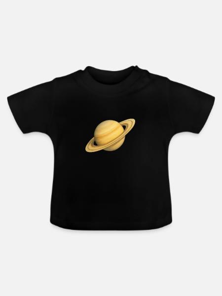 Planeten-Ringe - Baby Bio-T-Shirt mit Rundhals - Schwarz