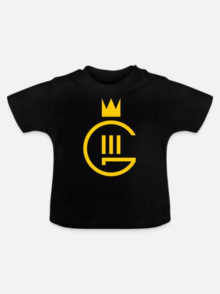 Monogramm Gustaf III. - Baby Bio-T-Shirt mit Rundhals - Schwarz