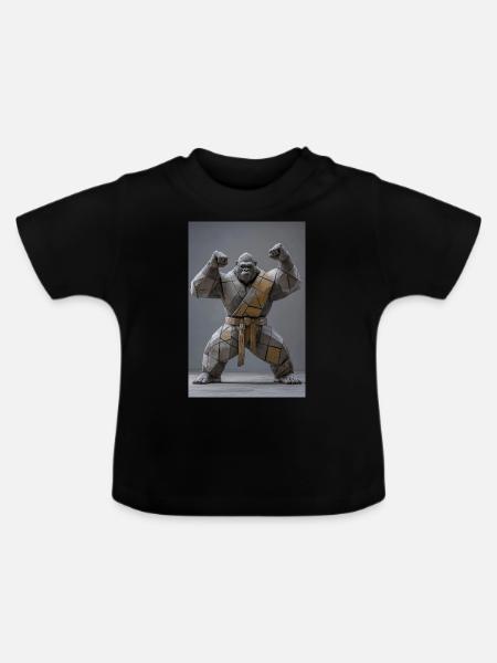 Sumo Gorilla Krieger - Baby Bio-T-Shirt mit Rundhals - Schwarz