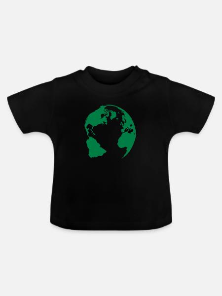 erde - Baby Bio-T-Shirt mit Rundhals - Schwarz