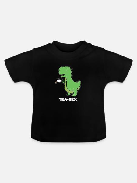 Dinosaurier - TEAREX - Baby Bio-T-Shirt mit Rundhals - Schwarz