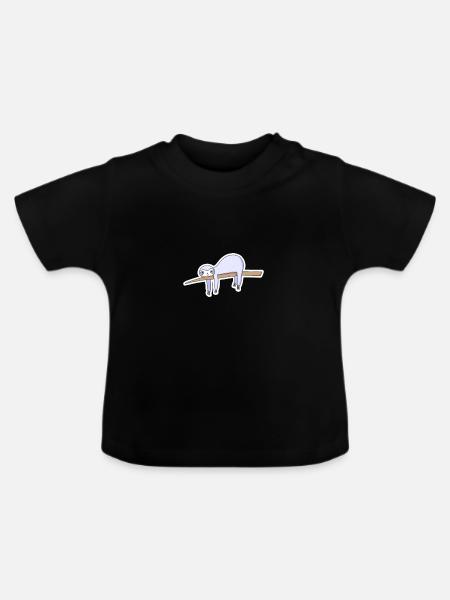 Faultier - Baby Bio-T-Shirt mit Rundhals - Schwarz