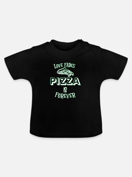 Pizza - Baby Bio-T-Shirt mit Rundhals - Schwarz