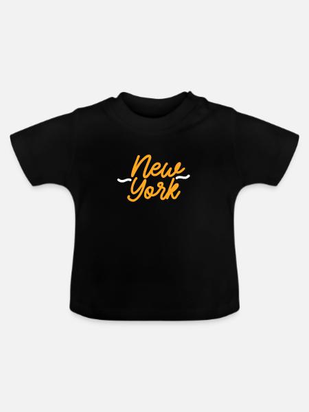 New York - Baby Bio-T-Shirt mit Rundhals - Schwarz
