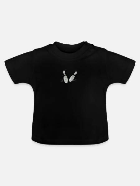 bowling pins - Baby Bio-T-Shirt mit Rundhals - Schwarz