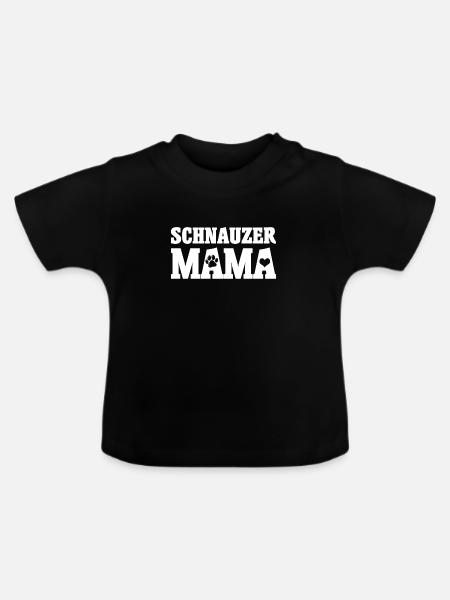 Schnauzer Mama - Baby Bio-T-Shirt mit Rundhals - Schwarz