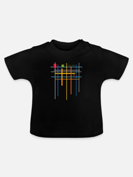 Architektur Minimal Muster 25 - Baby Bio-T-Shirt mit Rundhals - Schwarz