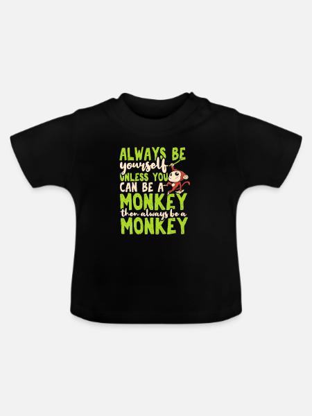 Affe - Baby Bio-T-Shirt mit Rundhals - Schwarz