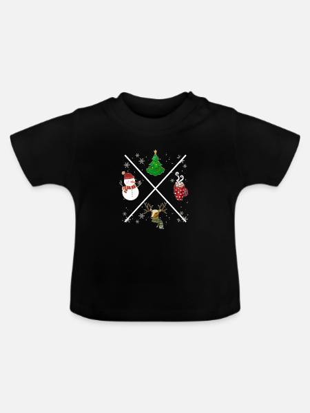 Weihnachts X - Baby Bio-T-Shirt mit Rundhals - Schwarz