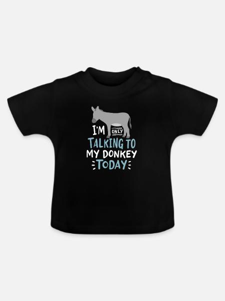 Esel - Baby Bio-T-Shirt mit Rundhals - Schwarz