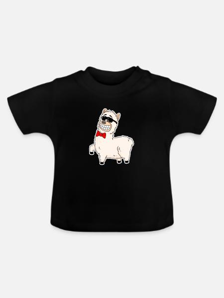 Alpaka - Baby Bio-T-Shirt mit Rundhals - Schwarz