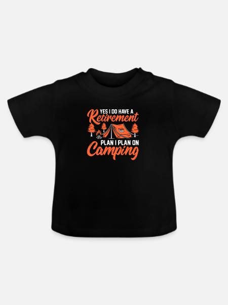 Camping - Baby Bio-T-Shirt mit Rundhals - Schwarz