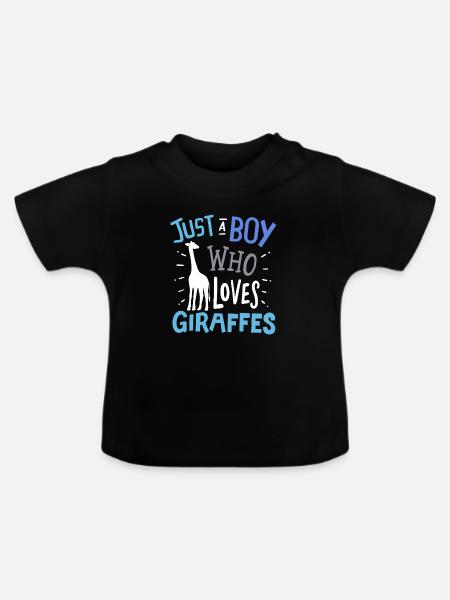 Giraffen Giraffe - Baby Bio-T-Shirt mit Rundhals - Schwarz