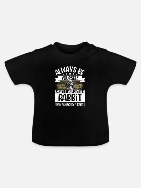 Hase - Baby Bio-T-Shirt mit Rundhals - Schwarz