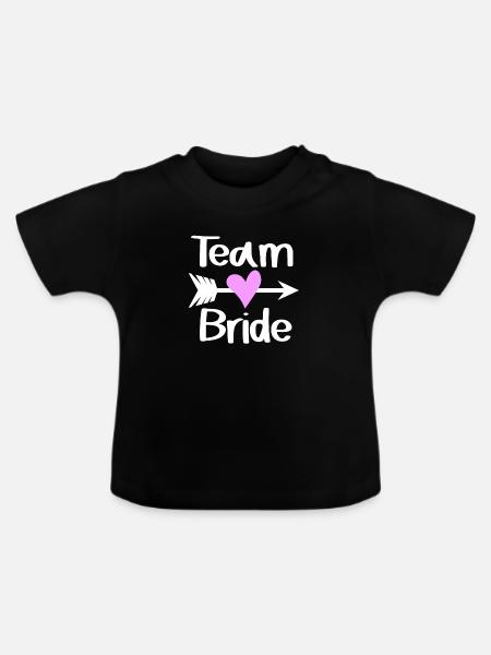 Team Braut - Baby Bio-T-Shirt mit Rundhals - Schwarz