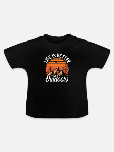 Camping - Baby Bio-T-Shirt mit Rundhals - Schwarz