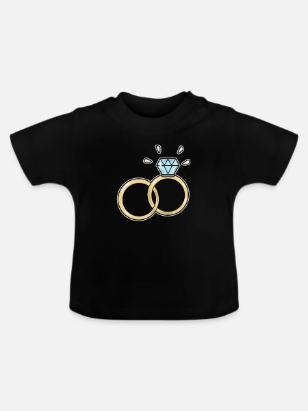 Ehering - Baby Bio-T-Shirt mit Rundhals - Schwarz