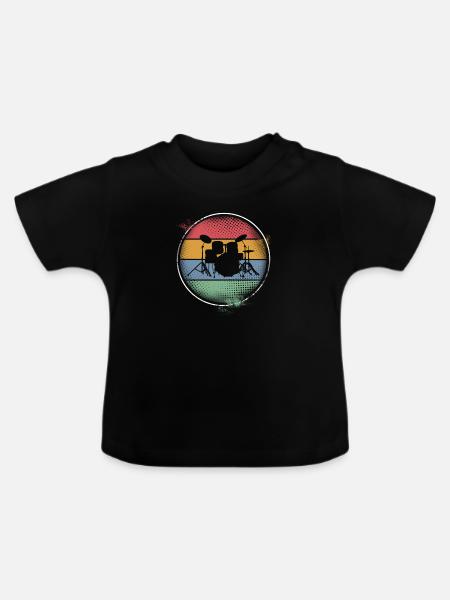 Drums - Baby Bio-T-Shirt mit Rundhals - Schwarz