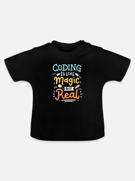 Codierung Programmierung - Baby Bio-T-Shirt mit Rundhals - Schwarz