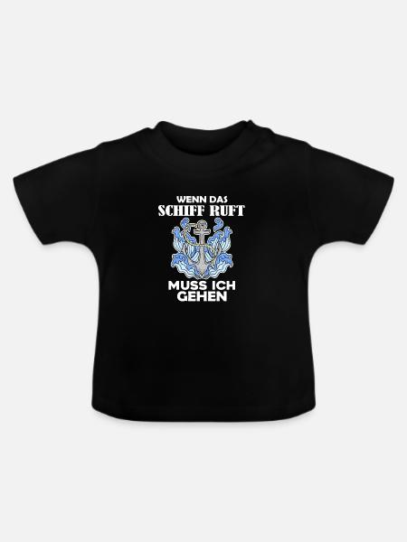 Schiff Schifffahrt - Baby Bio-T-Shirt mit Rundhals - Schwarz