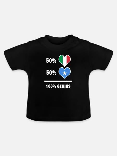 Brilliant Italien und Somalia / Geschenk - Baby Bio-T-Shirt mit Rundhals - Schwarz