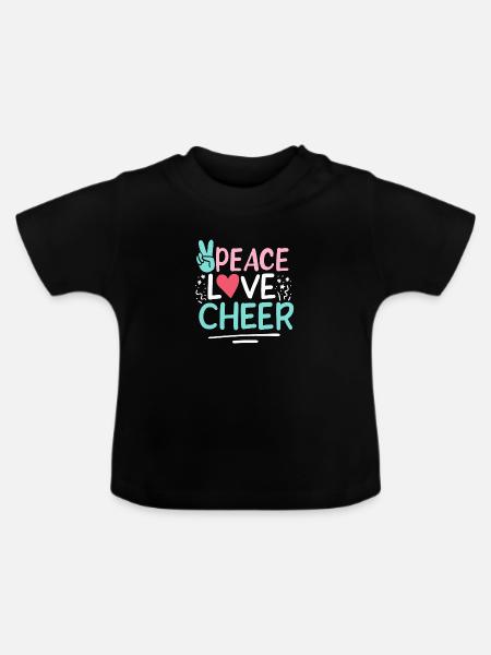 Frieden Liebe Jubel - Baby Bio-T-Shirt mit Rundhals - Schwarz