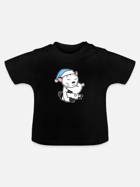 Katze Katzenrasse American Bobtail - Baby Bio-T-Shirt mit Rundhals - Schwarz