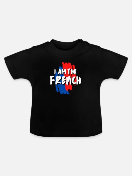 ICH BIN DER FRANZOSE - Baby Bio-T-Shirt mit Rundhals - Schwarz