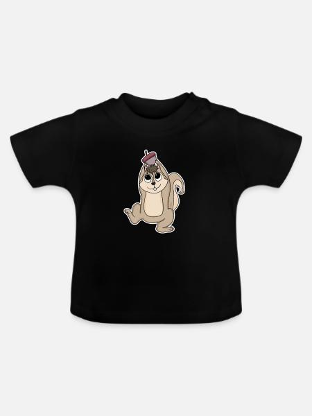 Eichhörnchen - Baby Bio-T-Shirt mit Rundhals - Schwarz