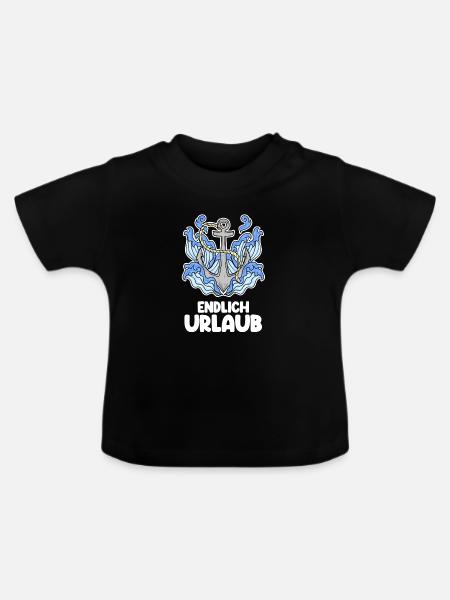 Urlaub - Baby Bio-T-Shirt mit Rundhals - Schwarz