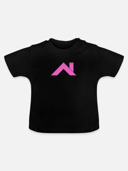 Haus Dach - Baby Bio-T-Shirt mit Rundhals - Schwarz
