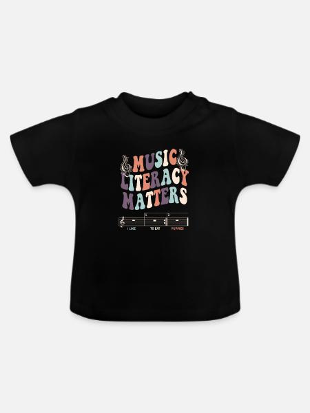 Music Literacy Matters - Baby Bio-T-Shirt mit Rundhals - Schwarz