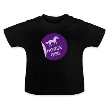 Citation de fille de cheval disant - T-shirt bio col rond Bébé - noir - Devant