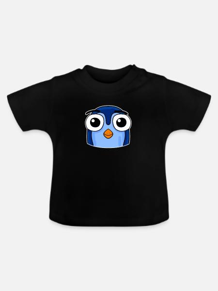 Pinguin Kopf - Baby Bio-T-Shirt mit Rundhals - Schwarz