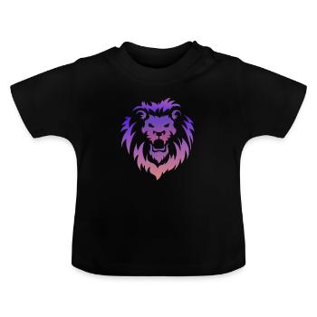 Lion Tribal Tattoo Art - Baby Organic T-Shirt with Round Neck - black - Front
