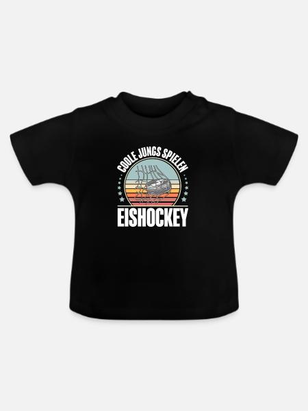 Eishockey - Baby Bio-T-Shirt mit Rundhals - Schwarz