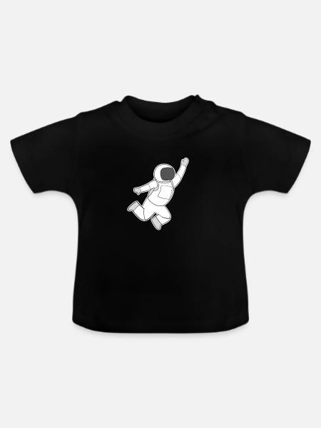 Astronaut Motiv Weltall - Baby Bio-T-Shirt mit Rundhals - Schwarz