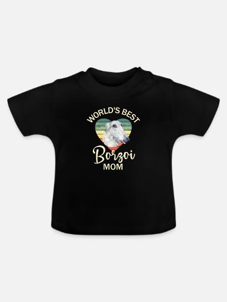 Hund Barsoi - Baby Bio-T-Shirt mit Rundhals - Schwarz