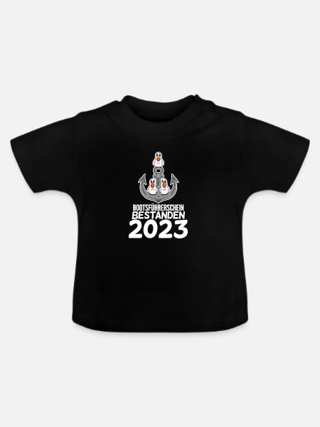 Bootsführerschein 2023 - Baby Bio-T-Shirt mit Rundhals - Schwarz