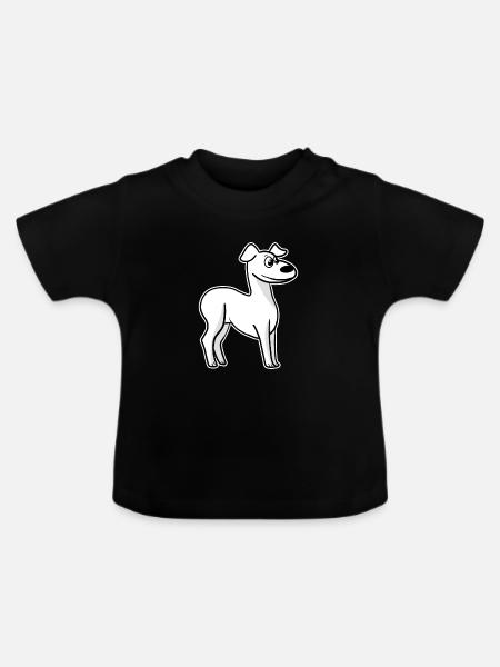 Whippet Hunderasse Windhund hundebesitzer - Baby Bio-T-Shirt mit Rundhals - Schwarz