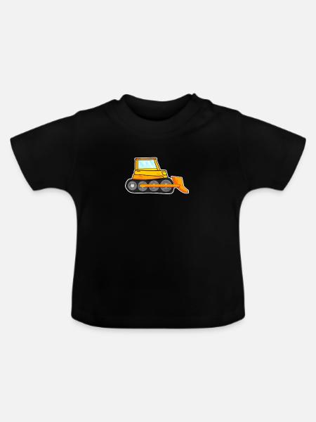 Bagger Baustelle Baggerfahrer - Baby Bio-T-Shirt mit Rundhals - Schwarz
