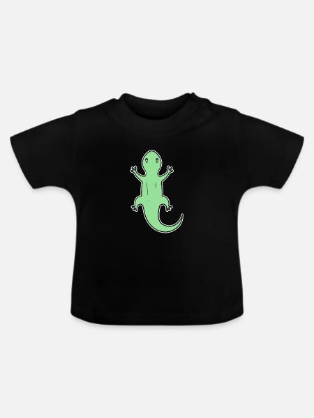 Echsen Echse Grün Reptilien - Baby Bio-T-Shirt mit Rundhals - Schwarz