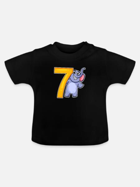 sieben - 7 - Baby Bio-T-Shirt mit Rundhals - Schwarz