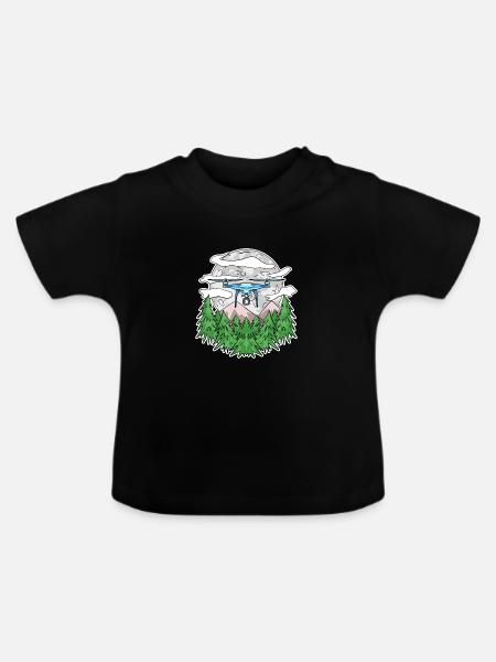 Drohne - Baby Bio-T-Shirt mit Rundhals - Schwarz