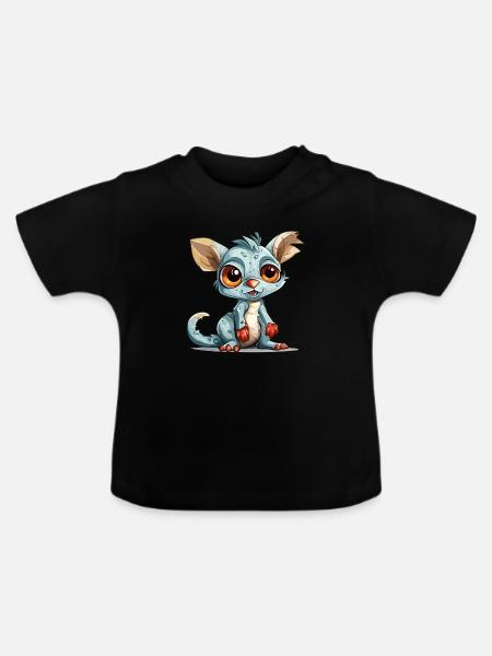 Draki der Streuer - Baby Bio-T-Shirt mit Rundhals - Schwarz